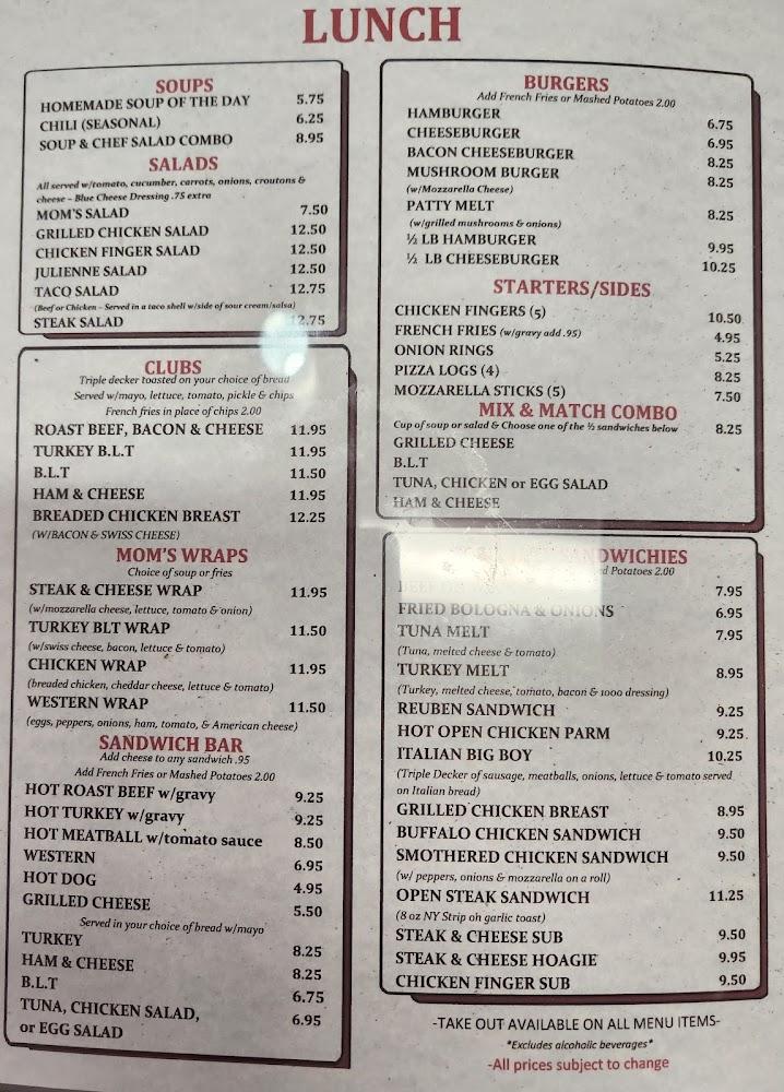 Mom's Family Restaurant Menu image 1